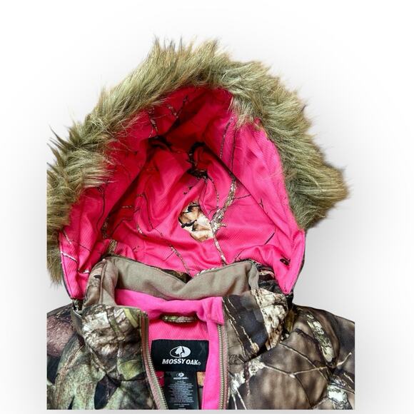 Mossy Oak Large (38-40) Ladies Camo Winter Coat Removable Fur - Picture 6 of 15